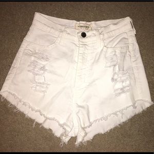 Vibrant White High Waisted Shorts